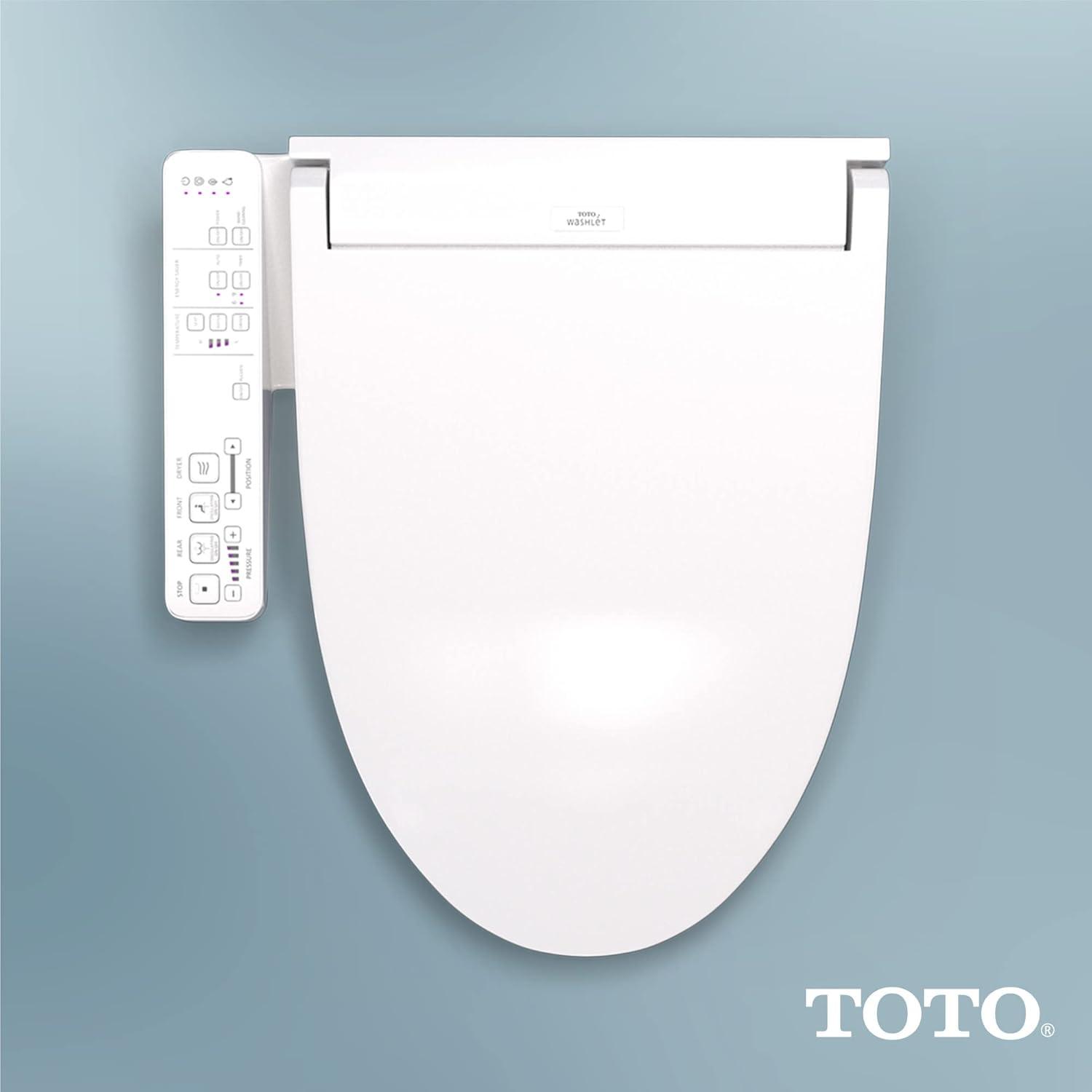 Cotton White Heated Electronic Bidet Toilet Seat with SoftClose Lid