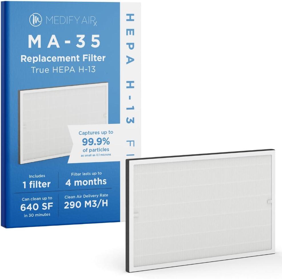 Medify MA-35 White HEPA H13 Air Purifier Replacement Filter 1-Pack