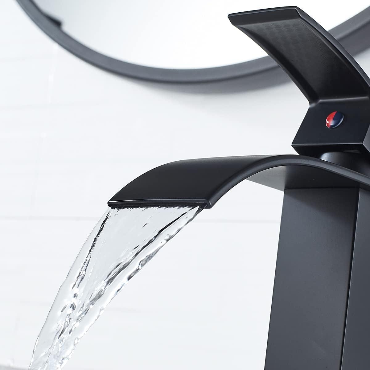 Matte Black Stainless Steel Single Handle Vessel Sink Faucet