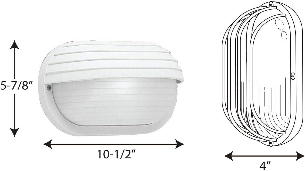 Progress Lighting, Bulkhead Collection, 1-Light Wall/Ceiling Mount, White, Polycarbonate Shade