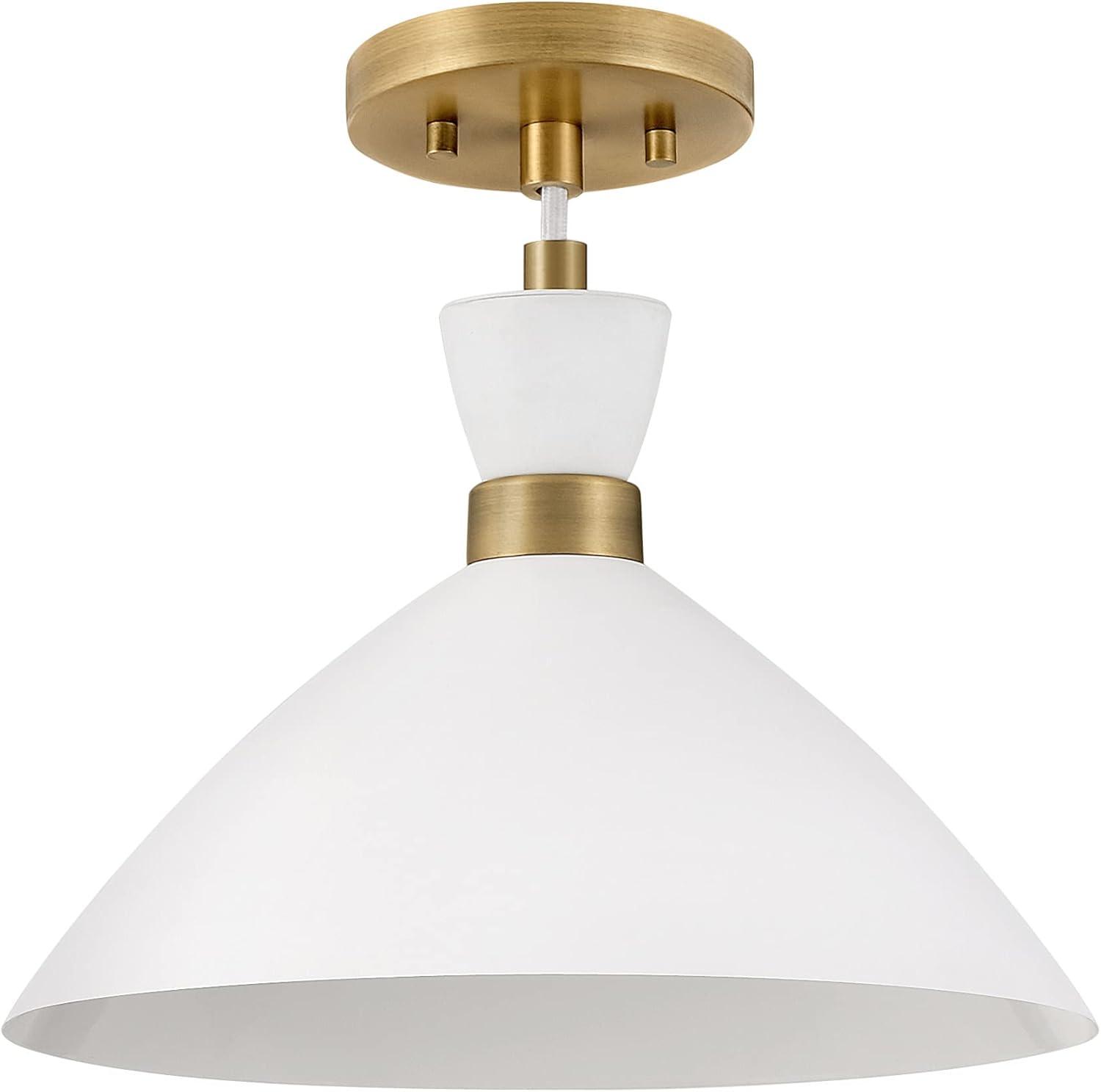 Lark Simon 1 - Light Pendant in  Matte White/Heritage Brass