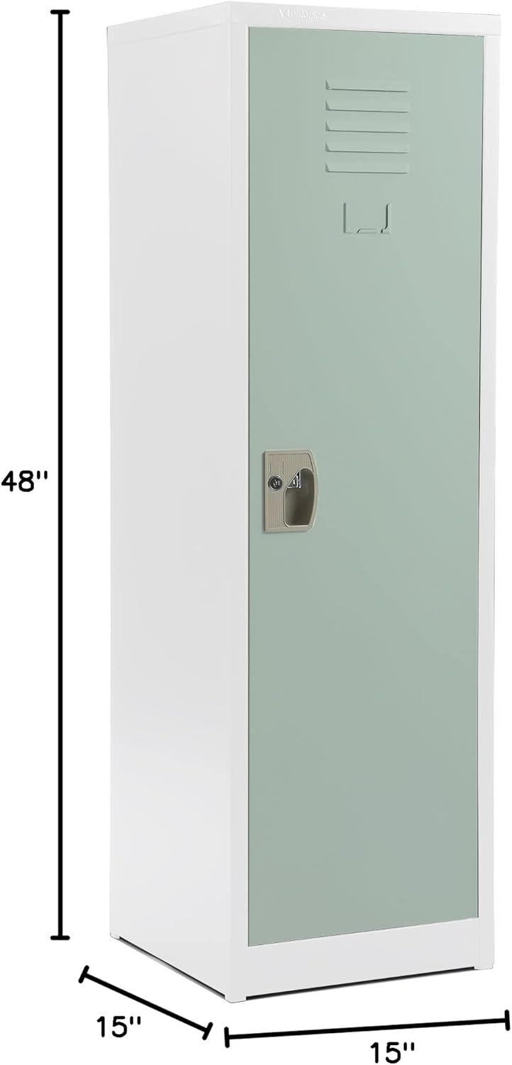 Misty Green Steel Office Locker with Adjustable Shelving