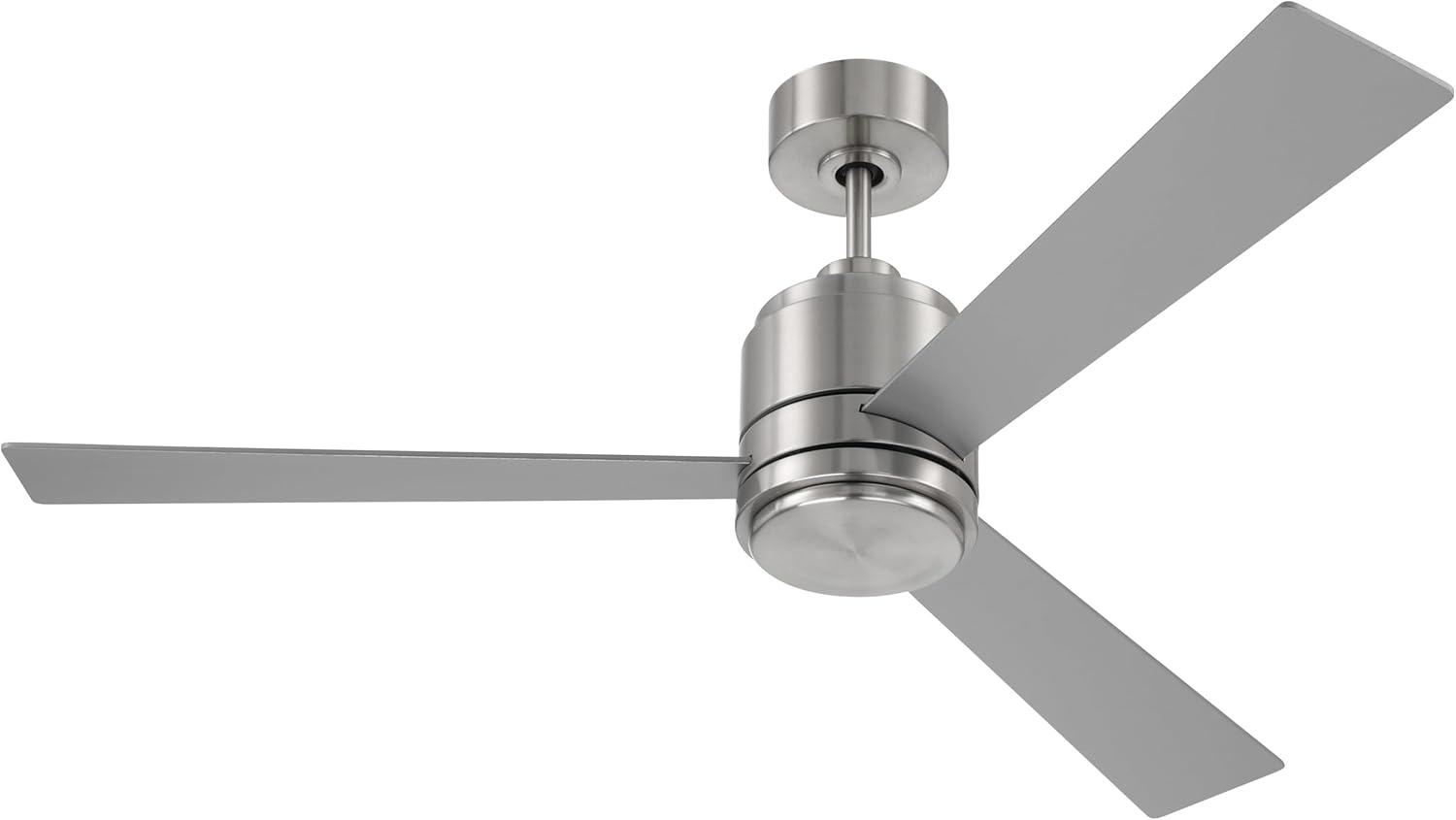 52" Brushed Nickel Ceiling Fan with LED Light and 3 Blades