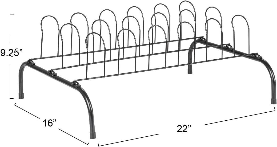 9-Pair Metal Wire Shoe Rack, Black