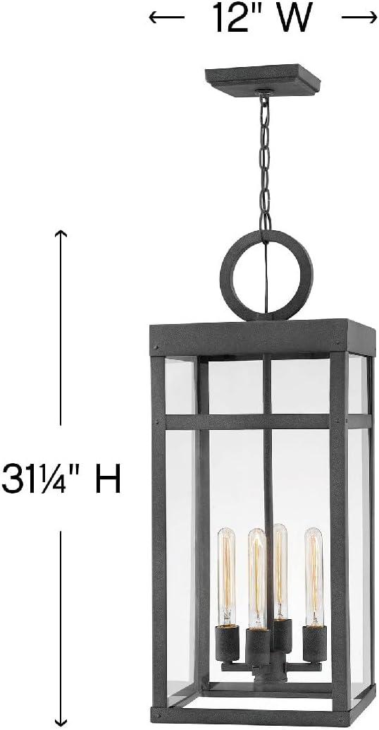 Porter 4 -Bulb 31.3" H Outdoor Hanging lantern By Lisa McDennon