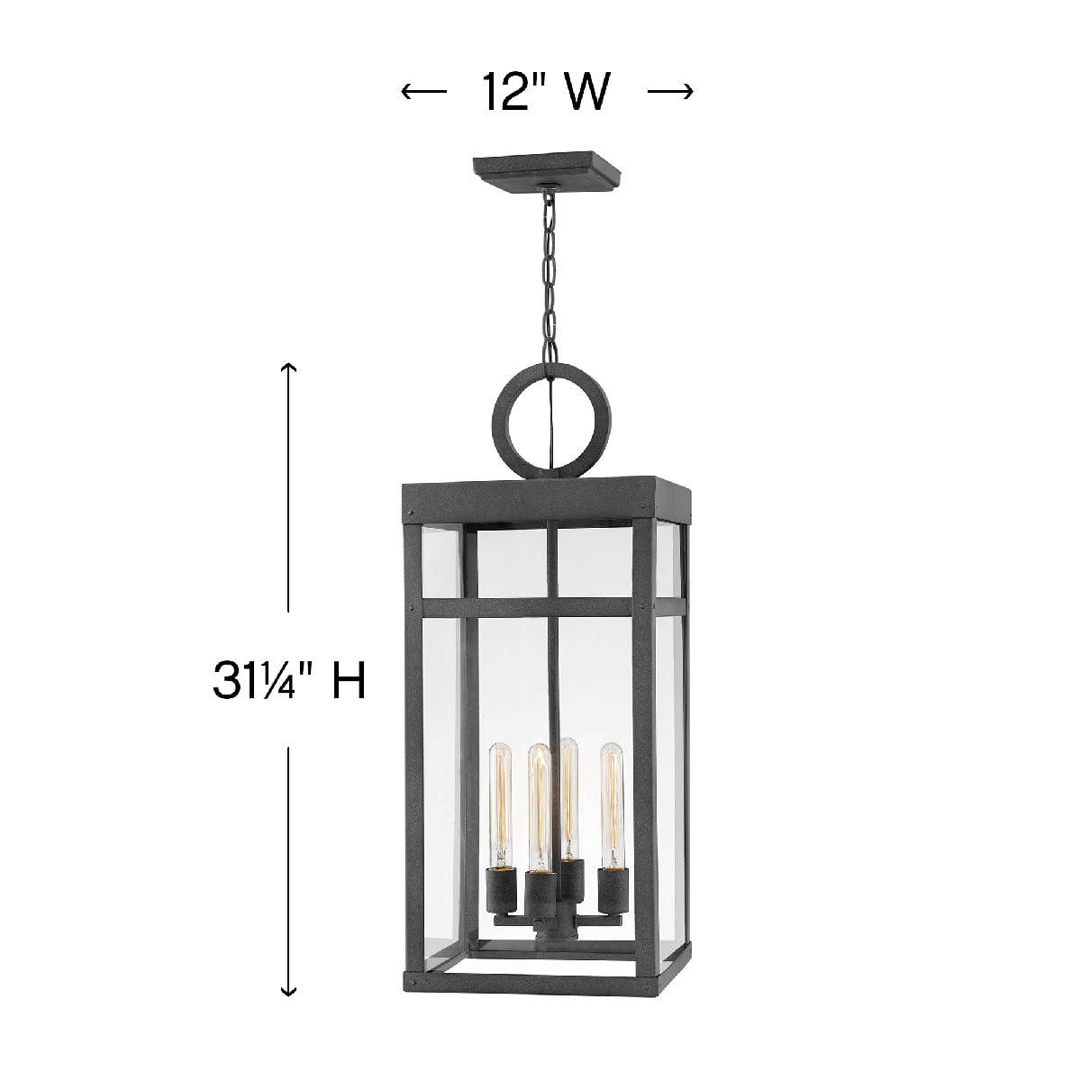 Porter 4 -Bulb 31.3" H Outdoor Hanging lantern By Lisa McDennon