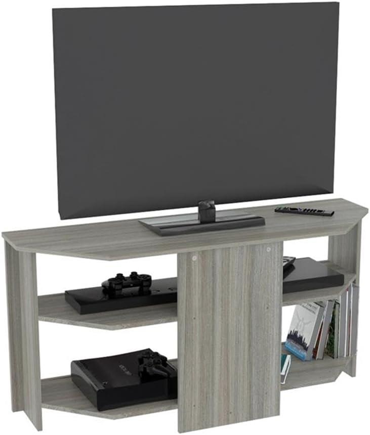 Inval 4-Shelf Corner TV Stand for TVs up to 60”, Washed Oak