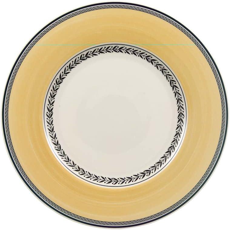 Yellow Floral Pattern Round Porcelain Dinner Plate