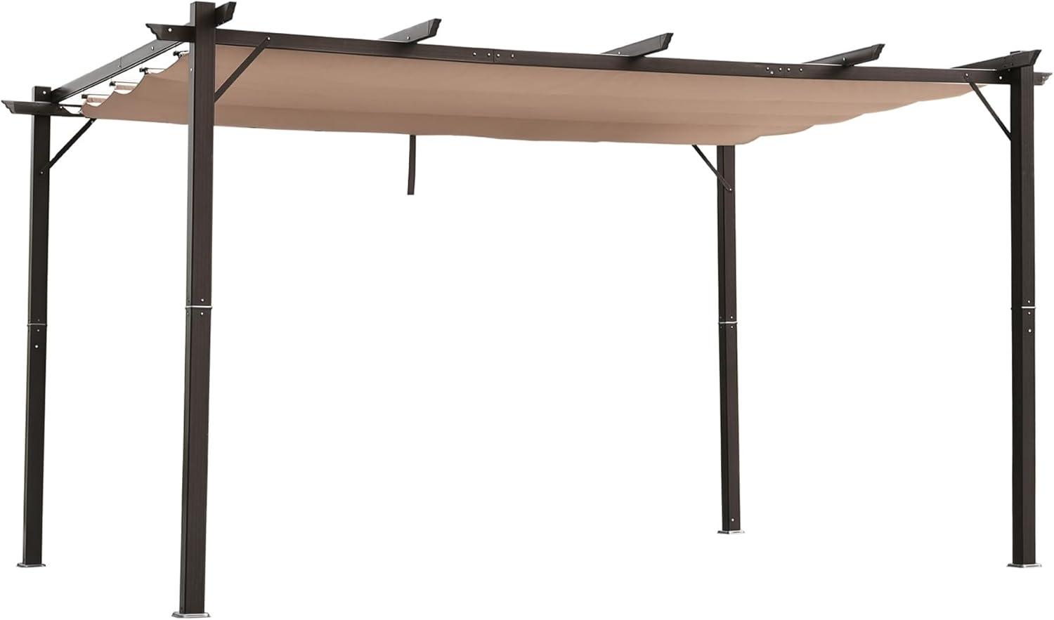 Outsunny Outsunny Pergola with Retractable Shade Canopy, Aluminum