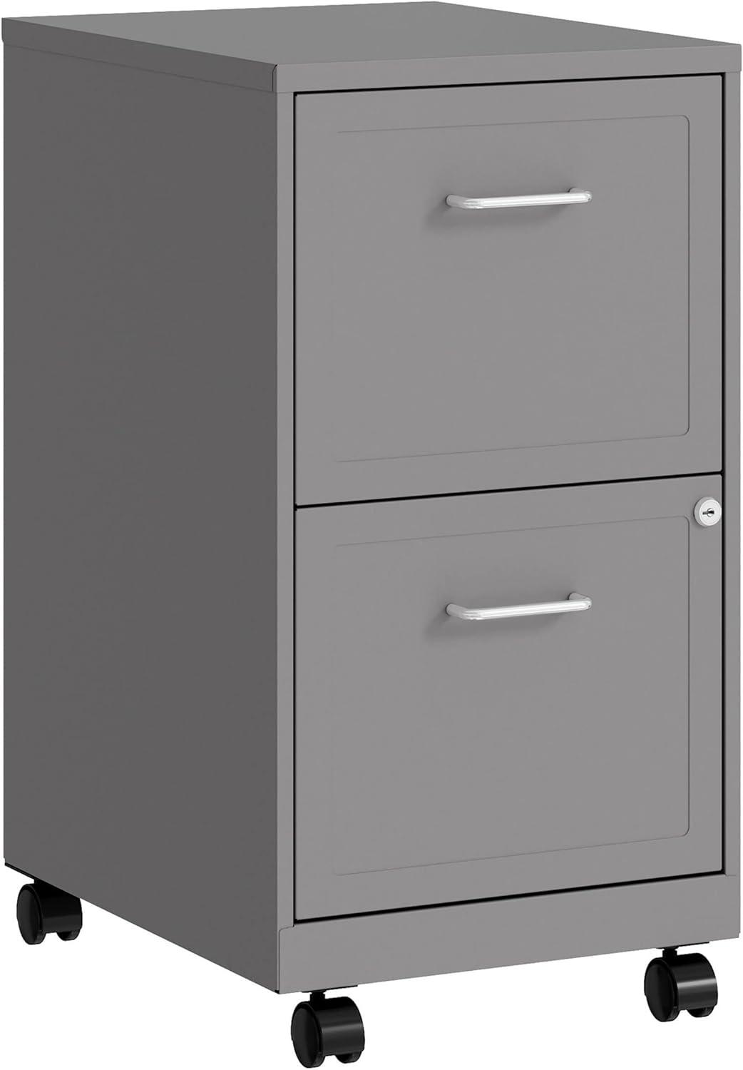 Vertical Silver Steel 4-Drawer Lockable Mobile File Cabinet