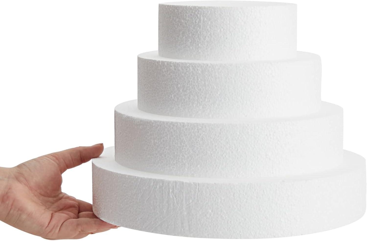 Foam Cake Model For Cake Decorating Practice 4 Tiers Cake Dummies Kit Sugarcraft Polystyrene Flower Decor For Display Faux Fake Wedding Cakes Decoration