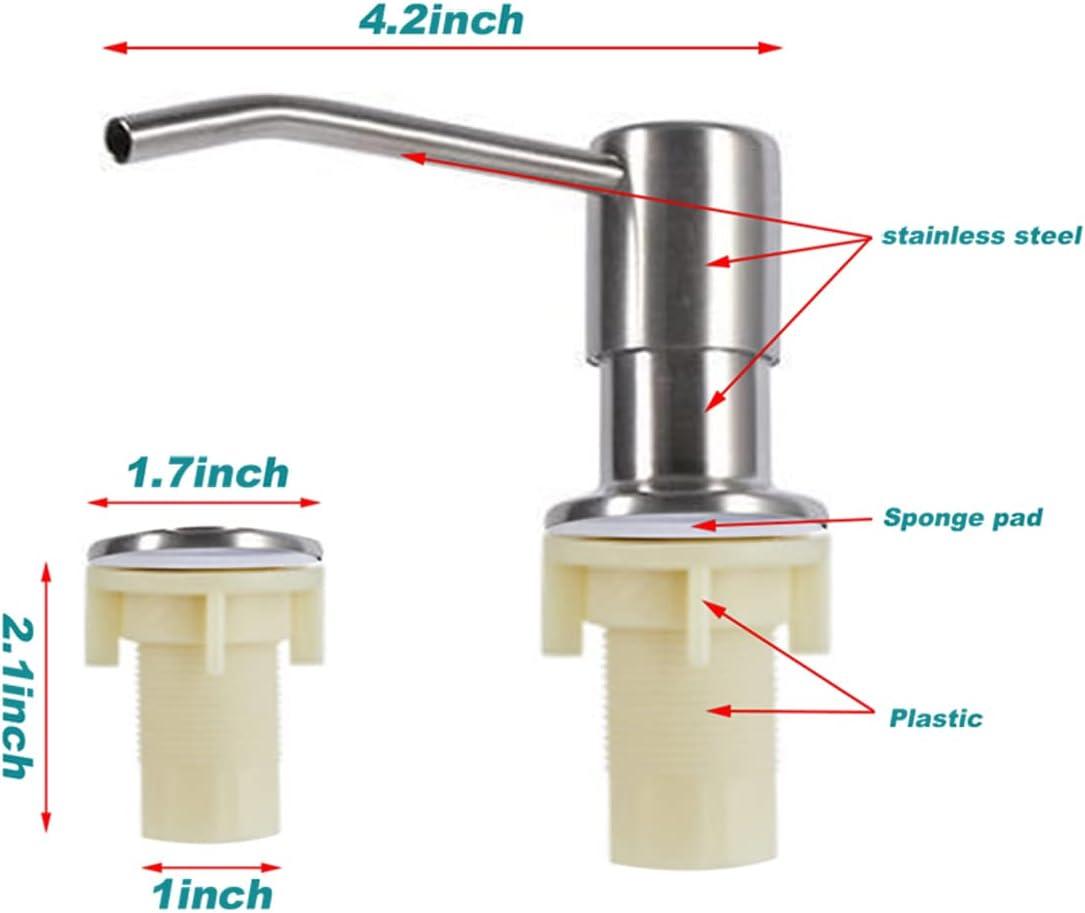 Brushed Nickel Kitchen Sink Soap Dispenser with 47" Tube Kit