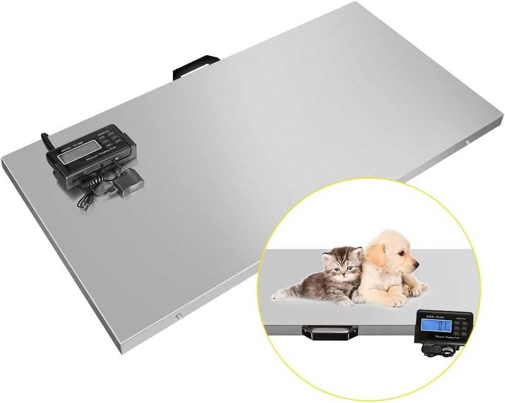VEVOR 1100Lbs x 0.2Lbs Digital Livestock Scale Large Pet Vet Scale Stainless Steel
