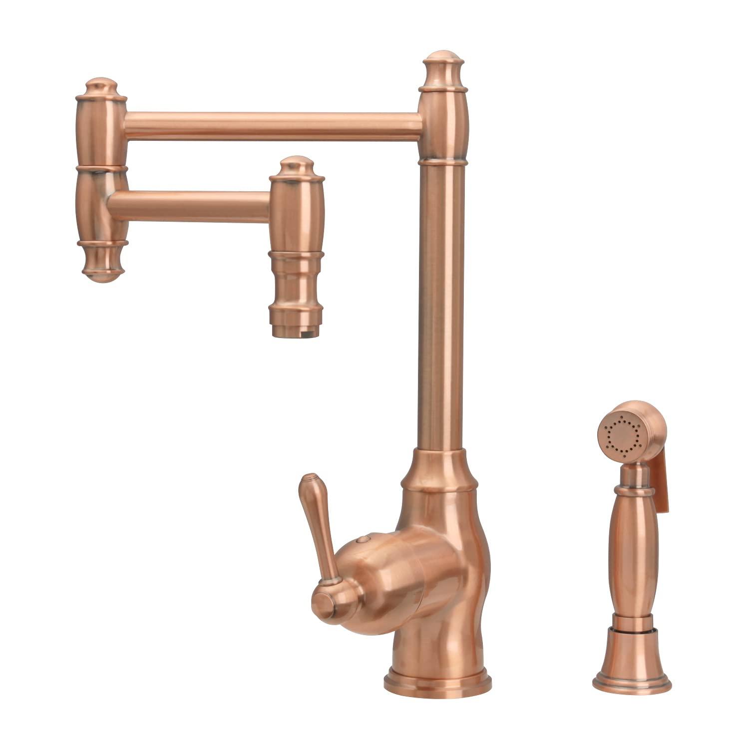 Akicon Copper Single Handle Deck-mount Pot Filler Kitchen Faucet ( Side Sprayer Included )