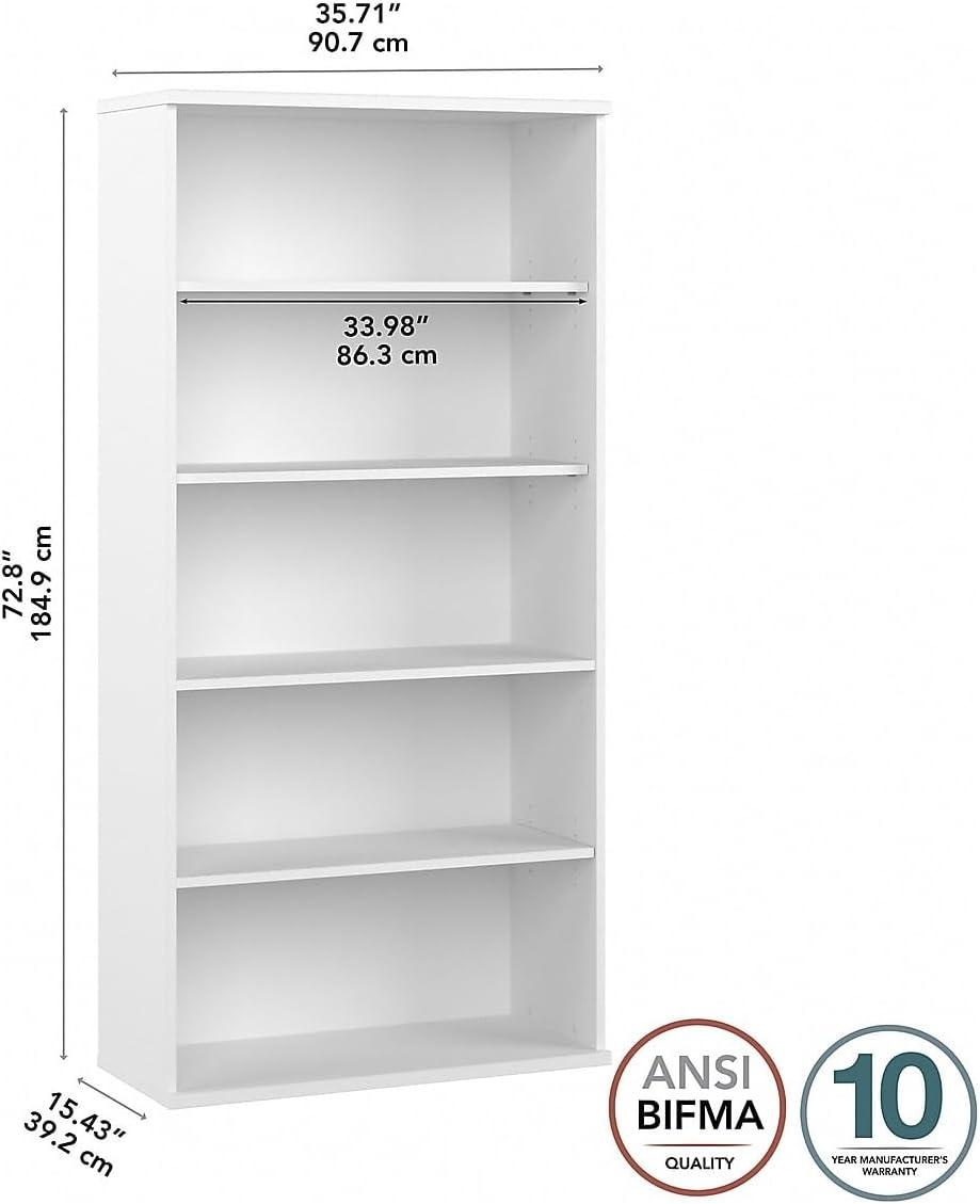 Bush Business Furniture Hybrid Tall 5 Shelf Bookcase