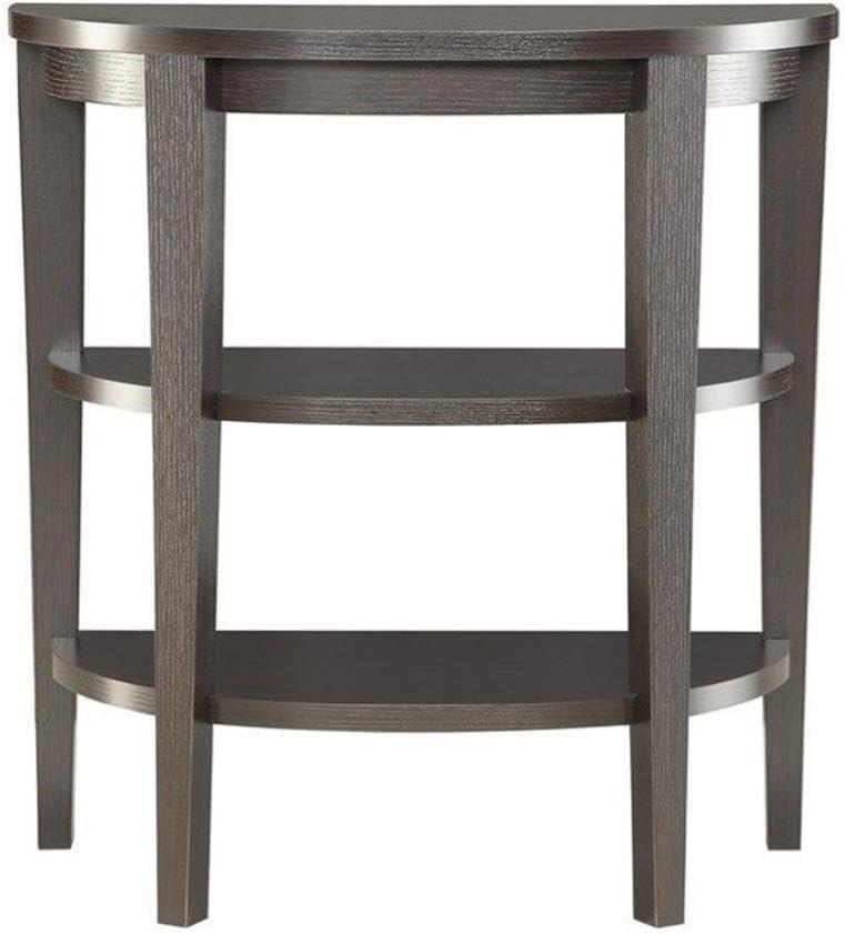 Convenience Concepts Newport Half-Circle Console Table with Shelves, Espresso
