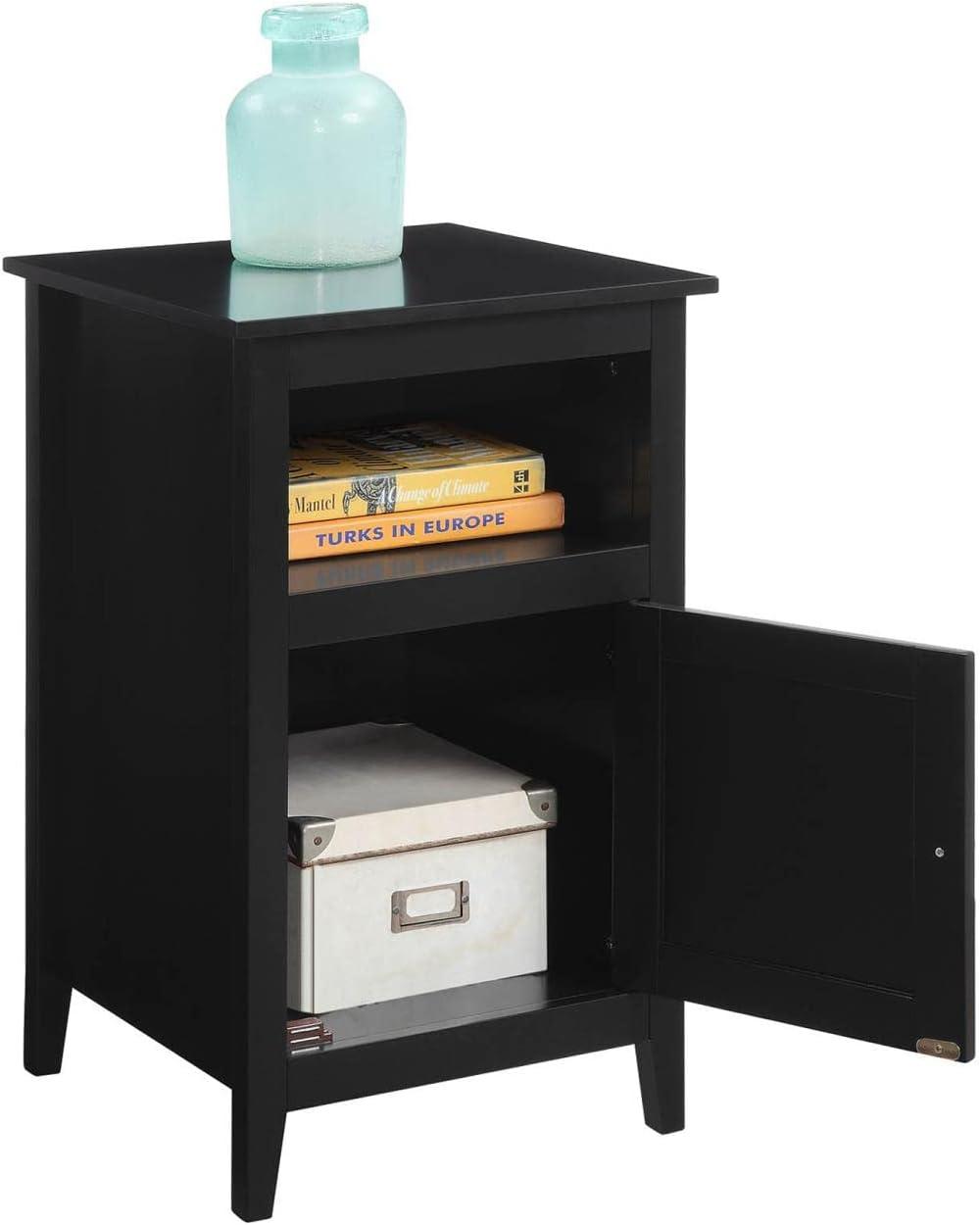 Convenience Concepts Designs2Go Storage Cabinet End Table with Shelf, Black