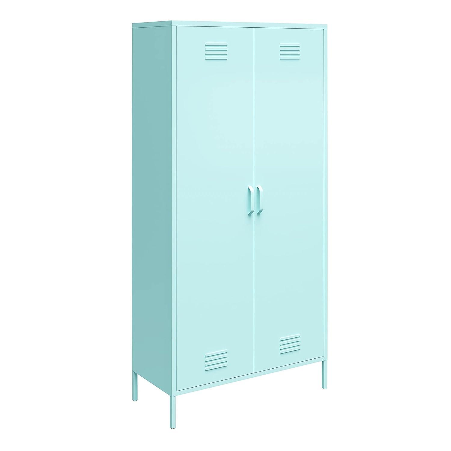 Novogratz Cache 2 Door Tall Metal Locker Style Storage Cabinet