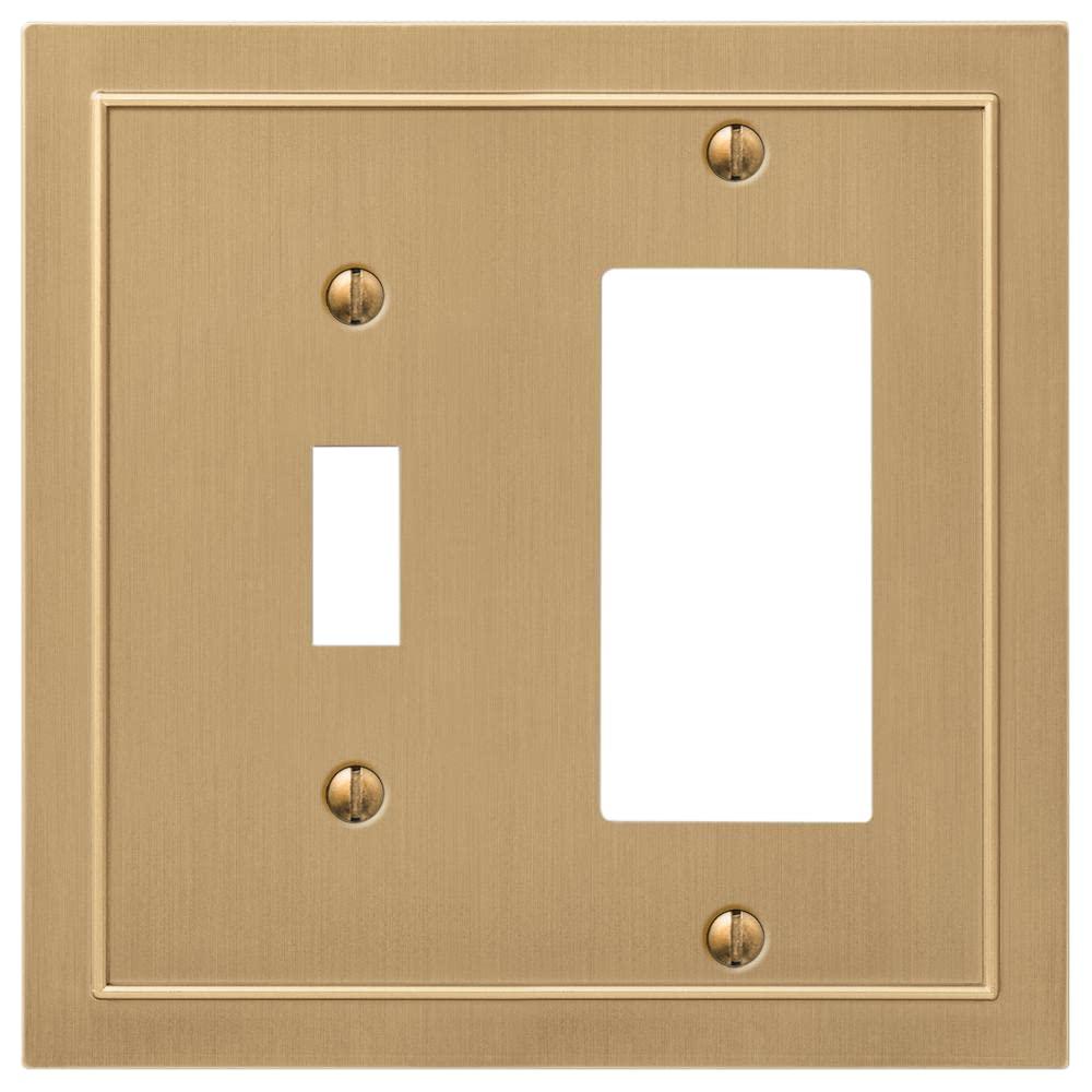 Amerelle 57TRBZ, Bethany Wallplate, 1 Toggle / 1 Rocker, Cast Metal, Brushed Bronze, 1-Pack