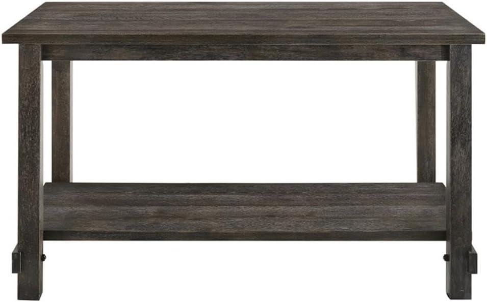 60" Martha Li Dining Table Weathered Gray - Acme Furniture: Sturdy Wood, Storage Shelf, Seats 6