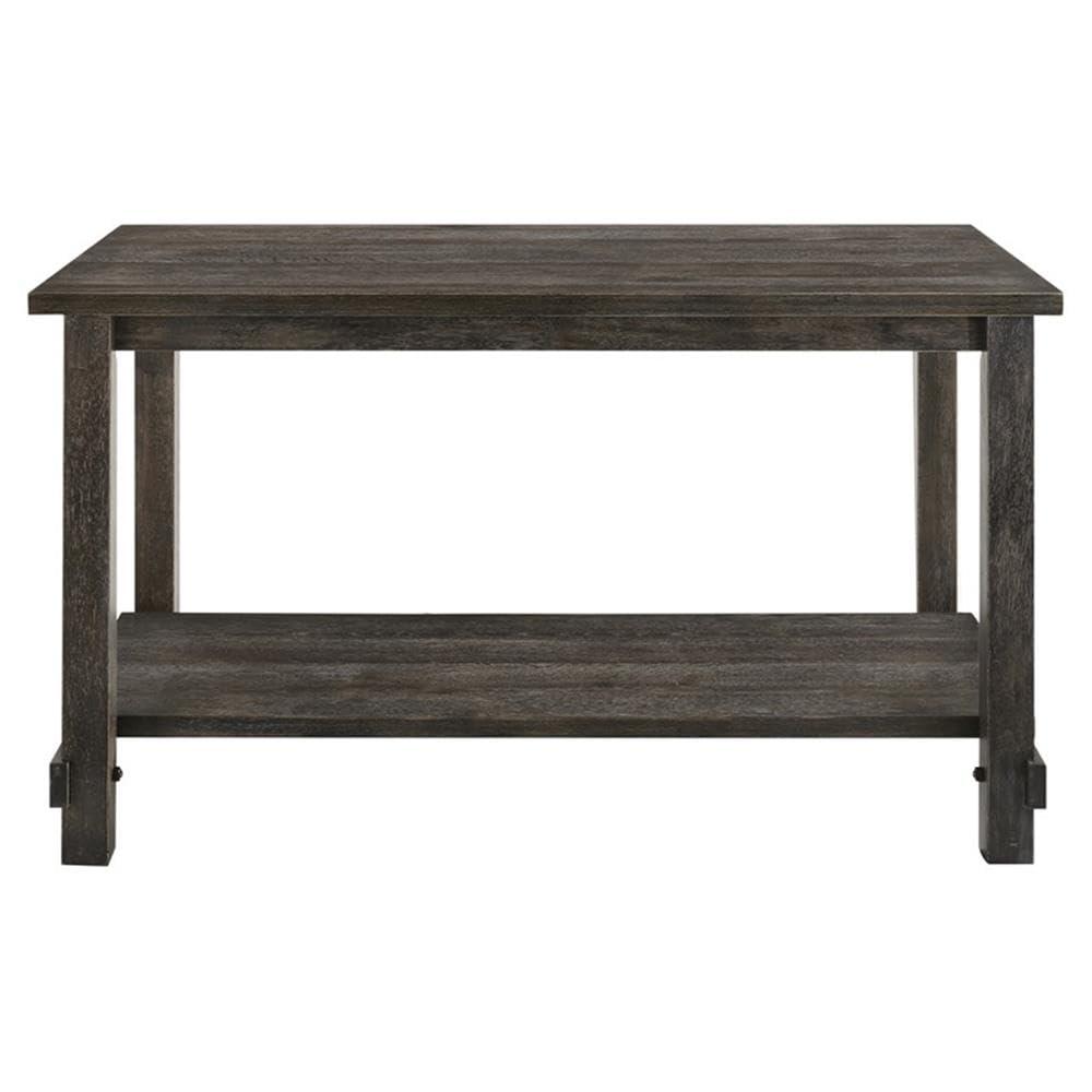 60" Martha Li Dining Table Weathered Gray - Acme Furniture: Sturdy Wood, Storage Shelf, Seats 6
