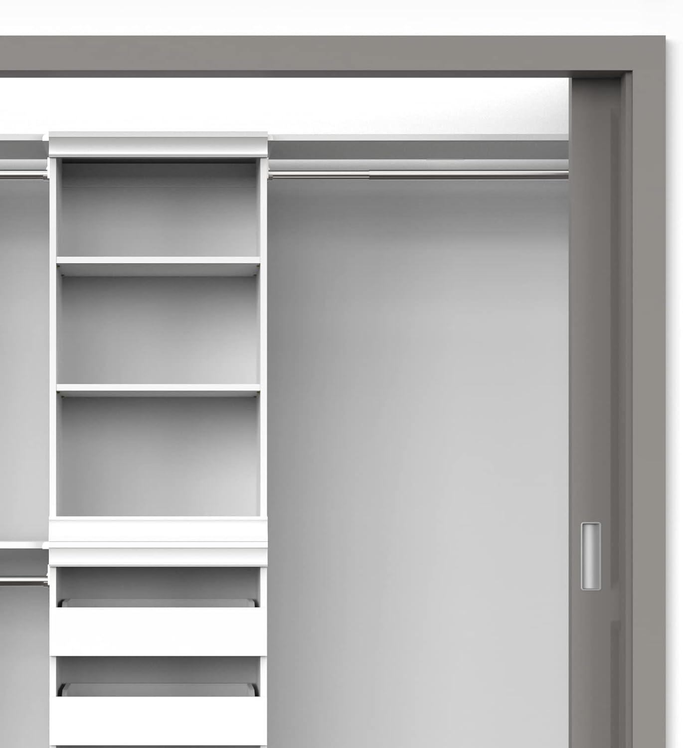 White Modular Closet Shelf and Hang Rod Kit