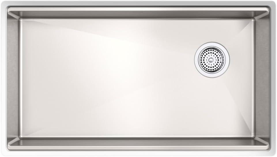 Strive® 32" L x 18.25" W Undermount Single Bowl Kitchen Sink with Basin Rack