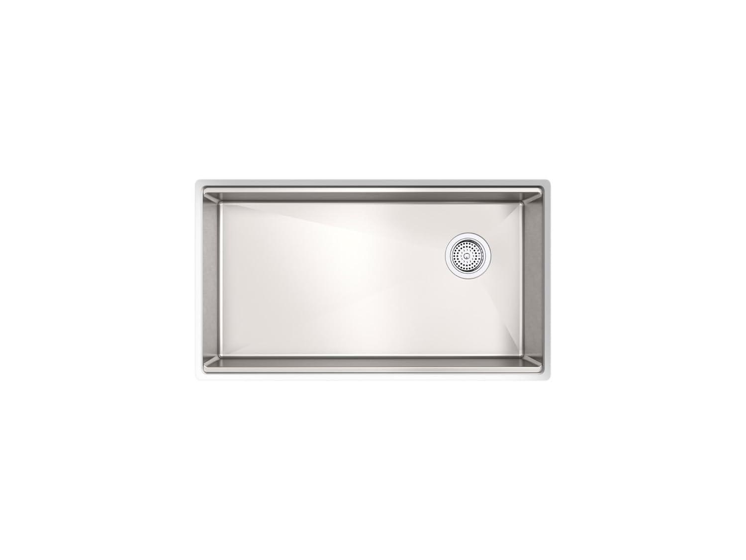 Strive® 32" L x 18.25" W Undermount Single Bowl Kitchen Sink with Basin Rack