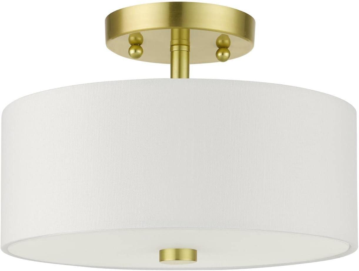 Livex Lighting Meridian 2 - Light Semi-Flush Mount in  Satin Brass