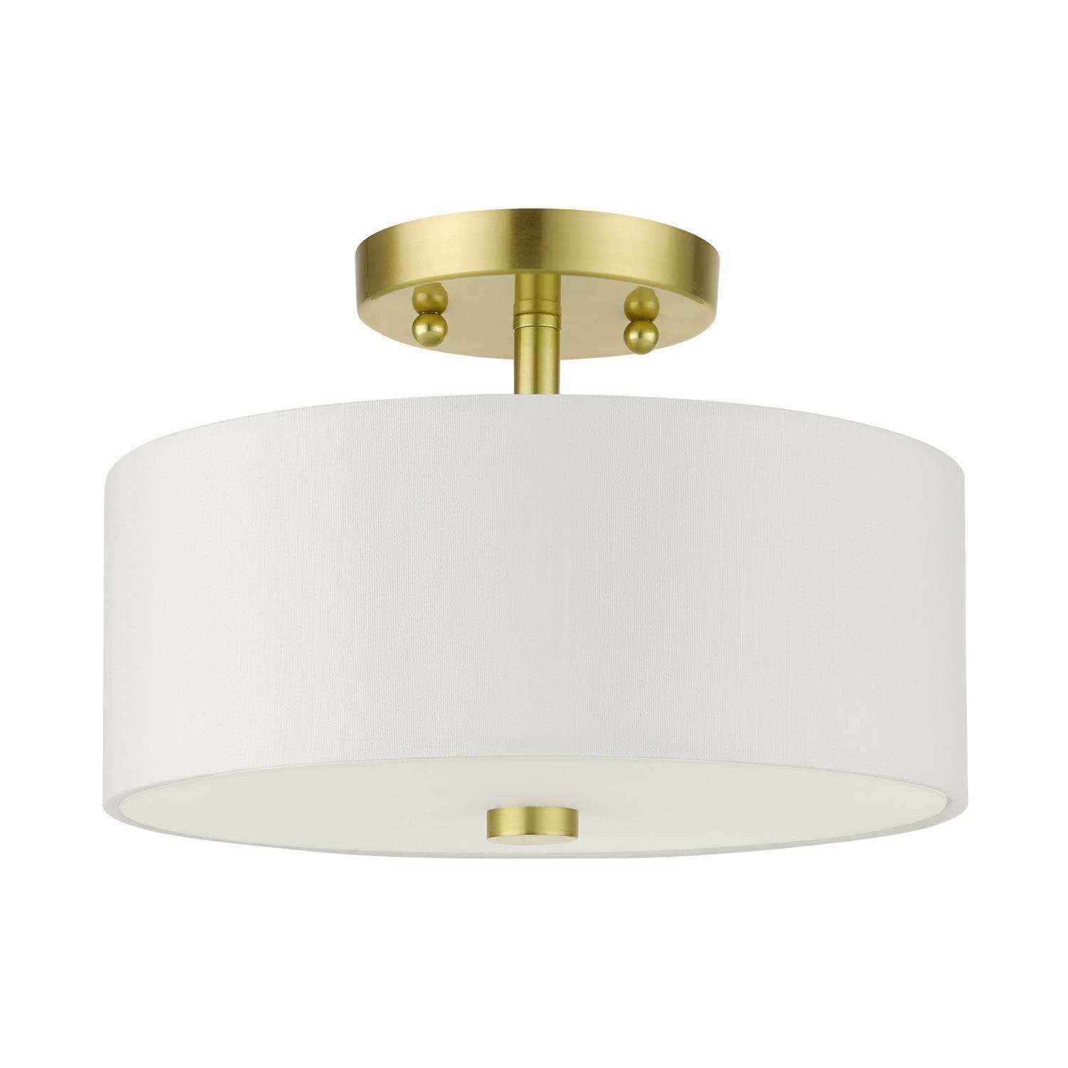 Livex Lighting Meridian 2 - Light Semi-Flush Mount in  Satin Brass