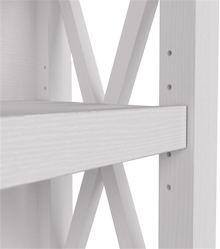 Pure White Oak Adjustable Tall 5 Shelf Bookcase Set