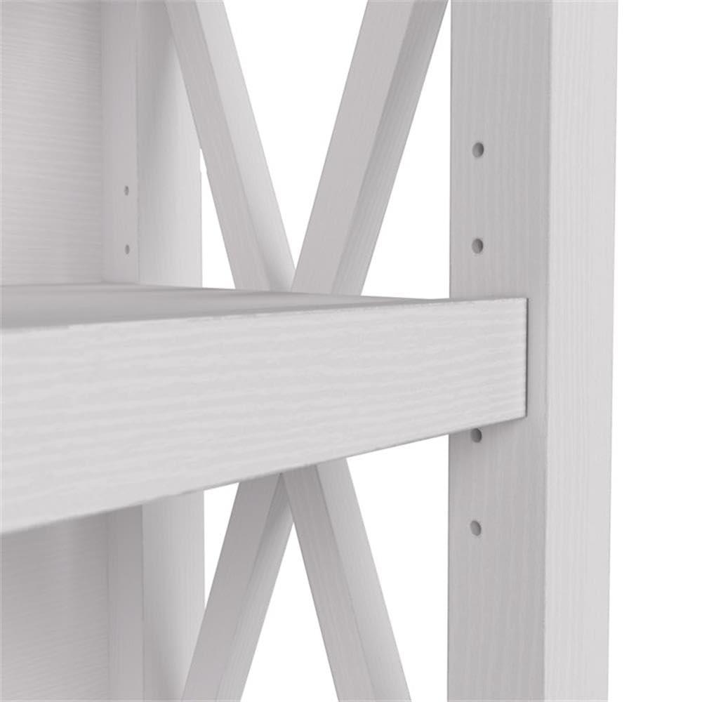 Pure White Oak Adjustable Tall 5 Shelf Bookcase Set