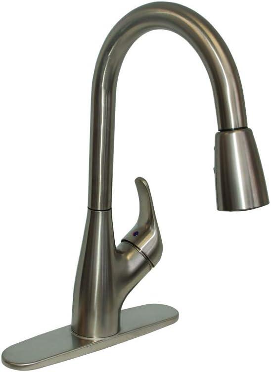 EZ-FLO 10389 Kitchen Faucet with High Arc Pull-Down Spray, One-Handle, Brush Nickel
