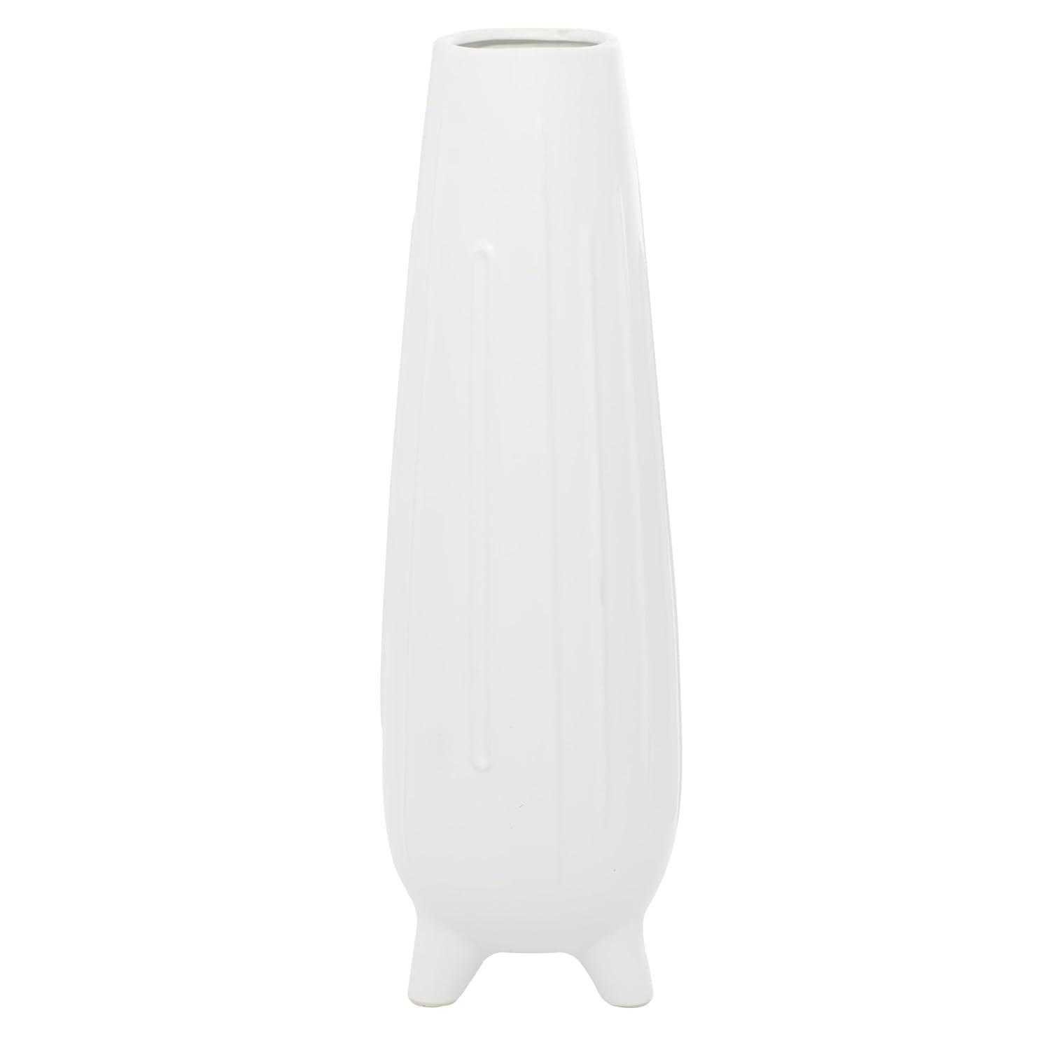 CosmoLiving by Cosmopolitan Cosmoliving By Cosmopolitan White Ceramic Contemporary Vase