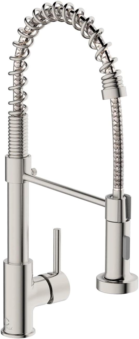 Brushed Nickel Stainless Steel Pull Down Kitchen Faucet