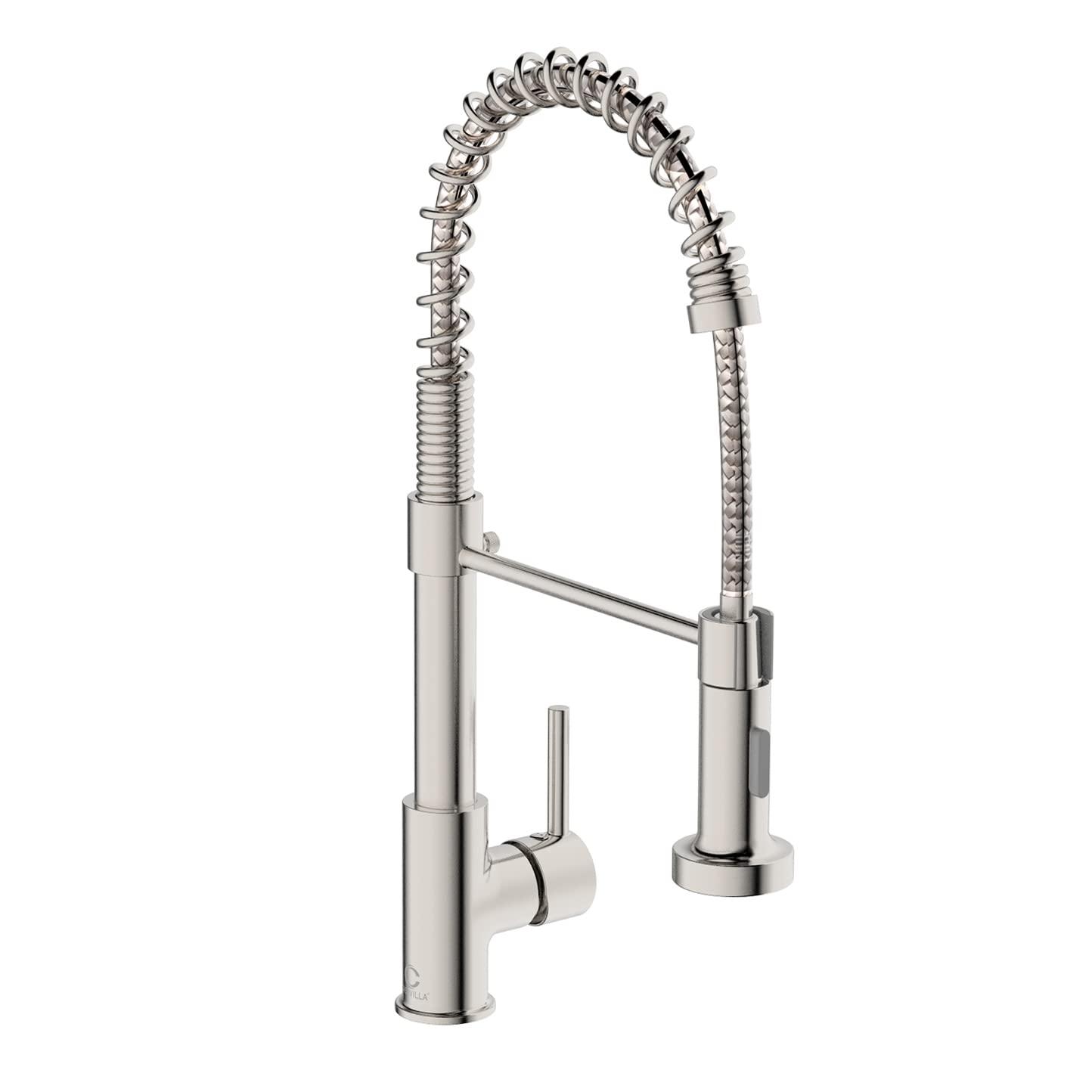 Fairub MAMCPM Brushed Nickel Kitchen Faucet With Pull Down Sprayer, Stainless Steel Kitchen Sink Faucets