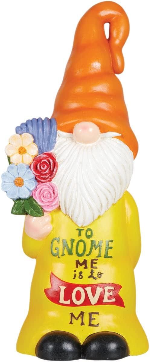 24" Magnesium Oxide "To Gnome Me is To Love Me" Indoor/Outdoor Garden Gnome Statue Orange/Yellow - Alpine Corporation