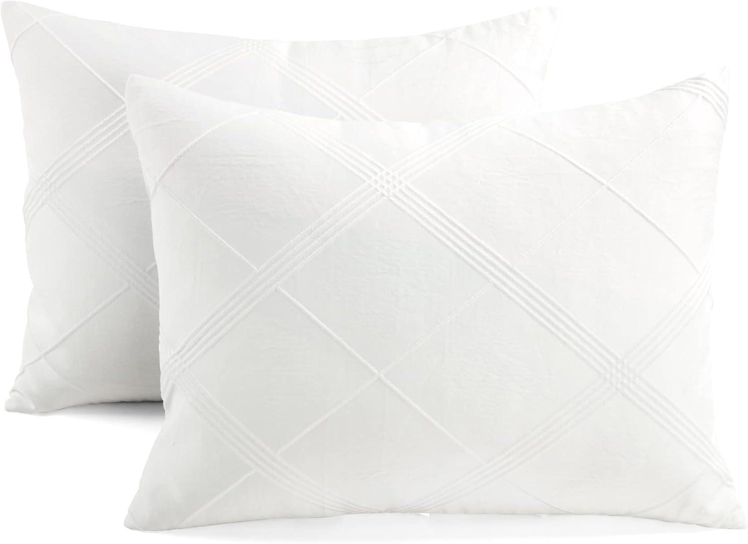 Pure White Microfiber 3 Piece Comforter Set