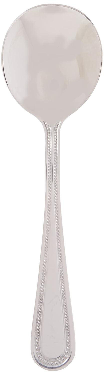 Winco Dots Stainless-Steel Bouillon Spoon, Heavyweight, 6.75" (12 Pack) (Set of 12)