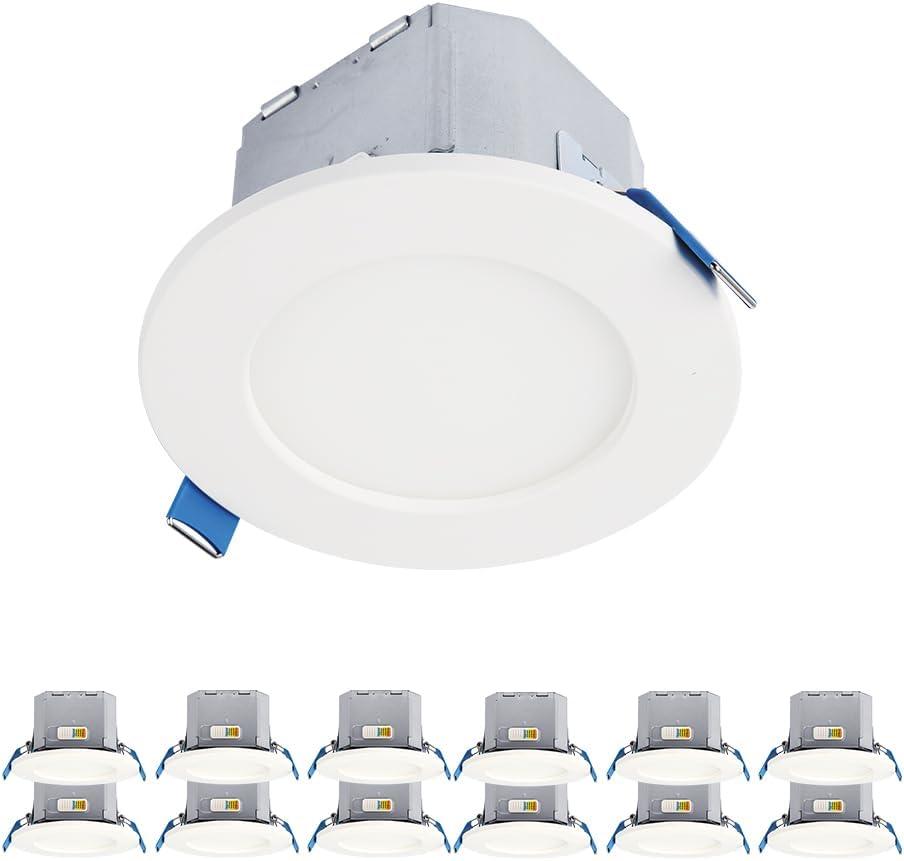 HALO CJB 4 inch 5CCT Canless Recessed Integrated LED Downlight with Attached JBOX 12 Pack