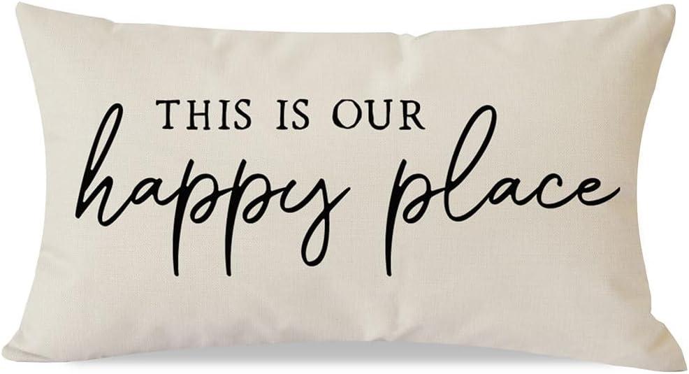 PANDICORN Welcome Throw Pillow Covers 12x20 Inch Modern Farmhouse Outdoor Front Porch Patio Decorations Lumbar Decorative Throw Pillows Cases Cushion Covers for Home Living Room Bedroom Couch Decor