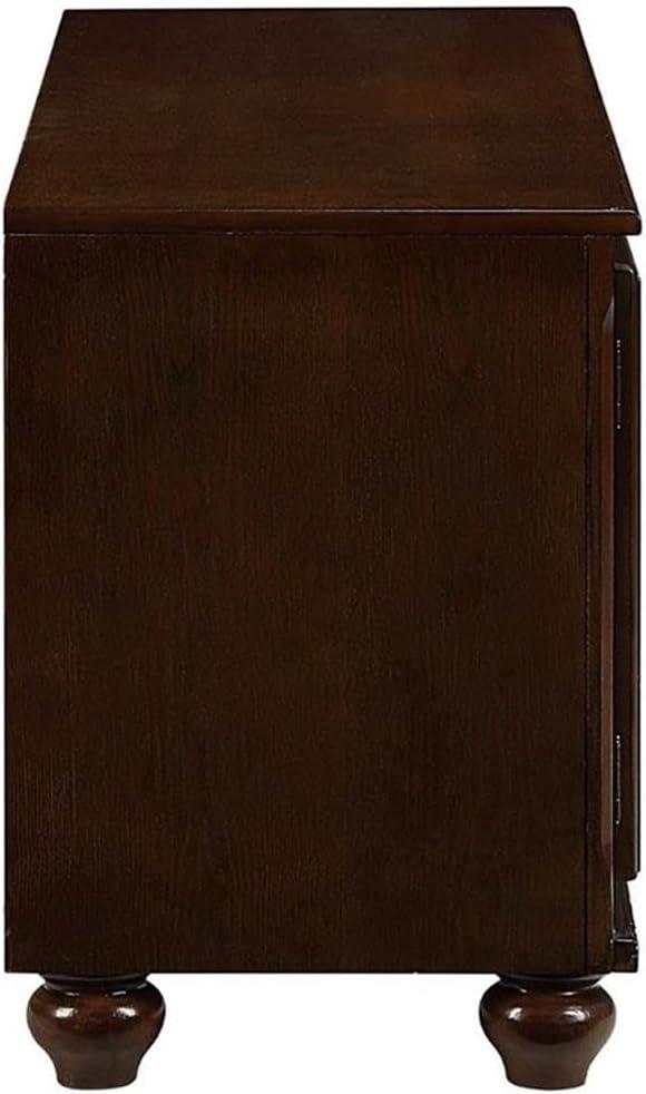 58" Dita TV Stand for TVs up to 59" Walnut - Acme Furniture: Glass Doors, Open Compartments, No Assembly Required