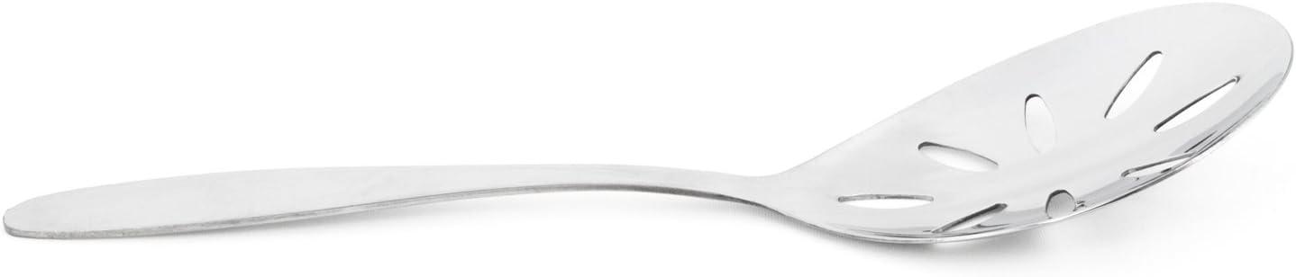 8.75" Polished Stainless Steel Slotted Serving Spoon