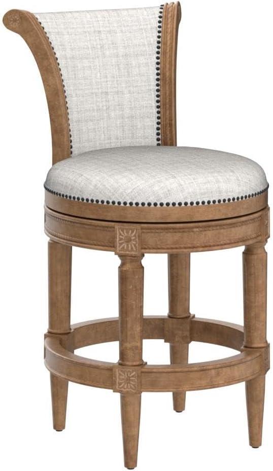 Maven Lane Wooden Swivel Upholstered Kitchen Stool, Set of 4