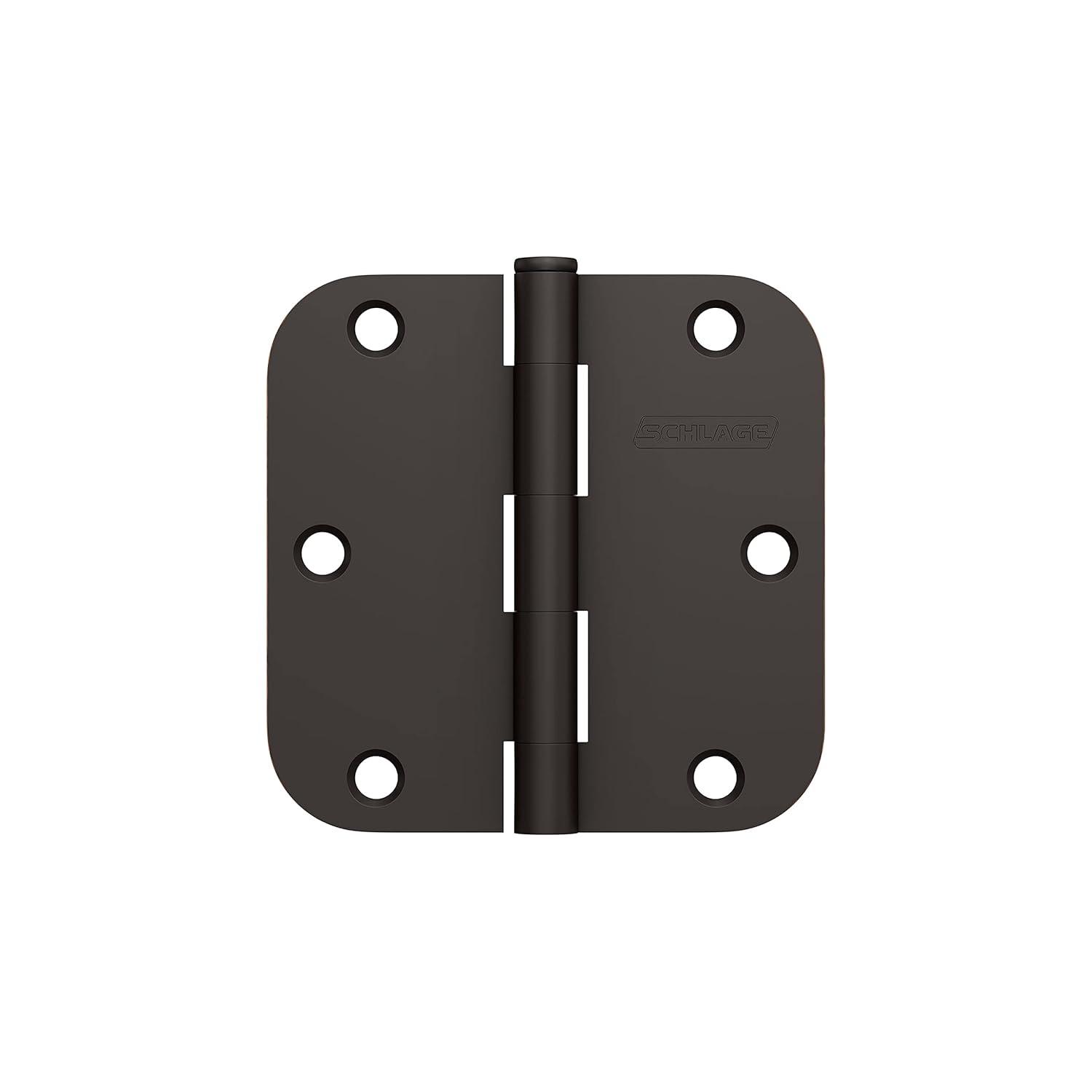 Aged Bronze 3.5" Steel Door Hinges with 5/8" Radius (3-Pack)