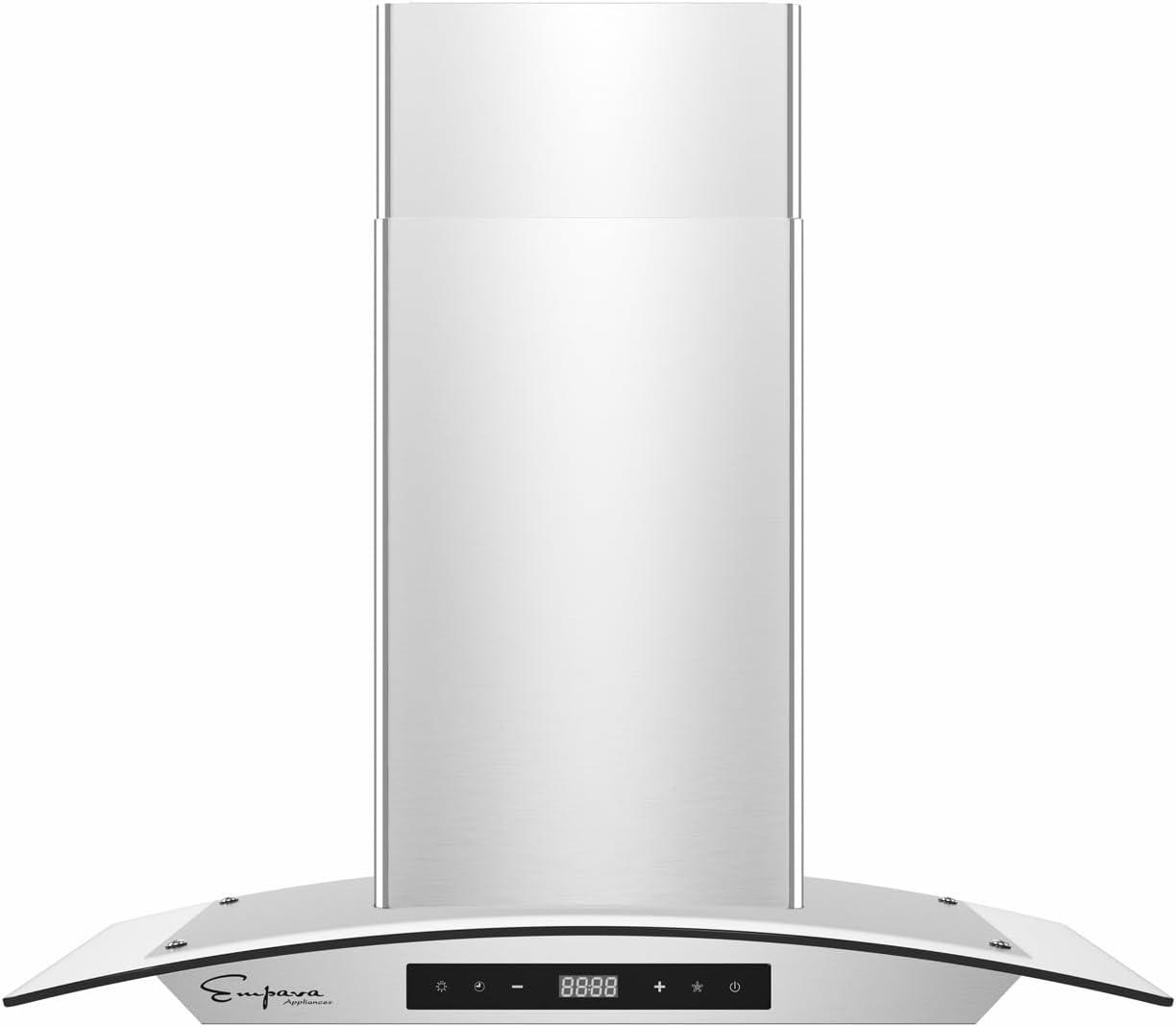 Empava 30" Metal 400 CFM Ducted (Vented) Island Range Hood with Baffle Filter