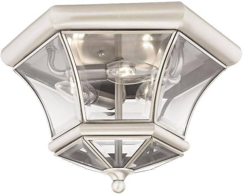 Livex Lighting Monterey/Georgetown 3 - Light Flush Mount in Brushed Nickel