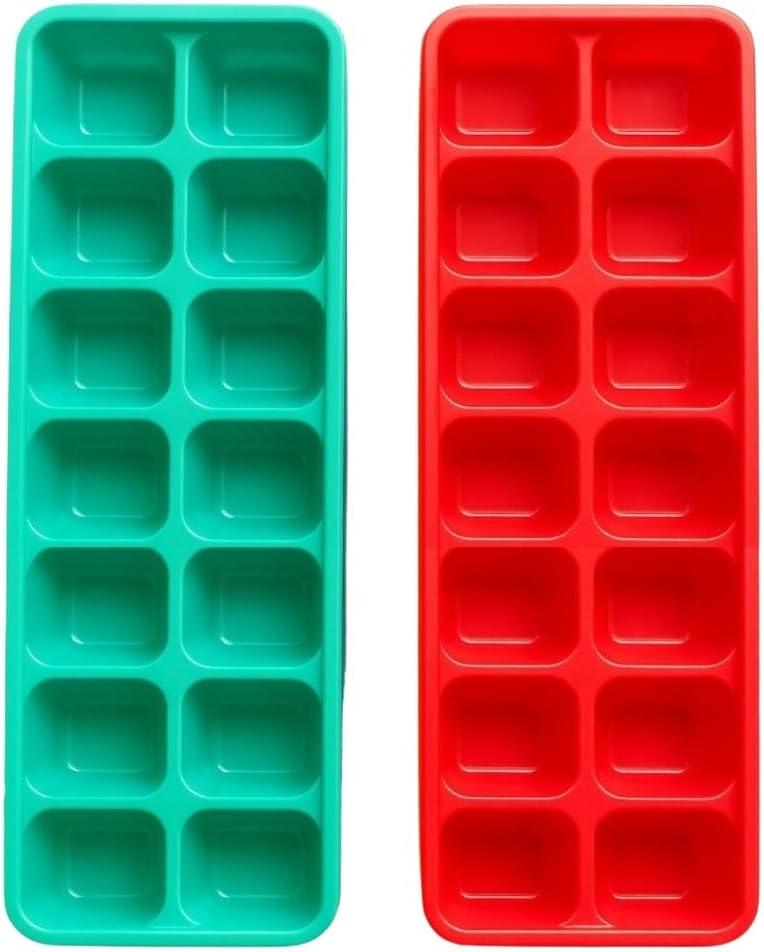 Ice Tray Easy Release White Ice Cube Trays, 16 Cube (Pack of 2) (2867-WHT-2)