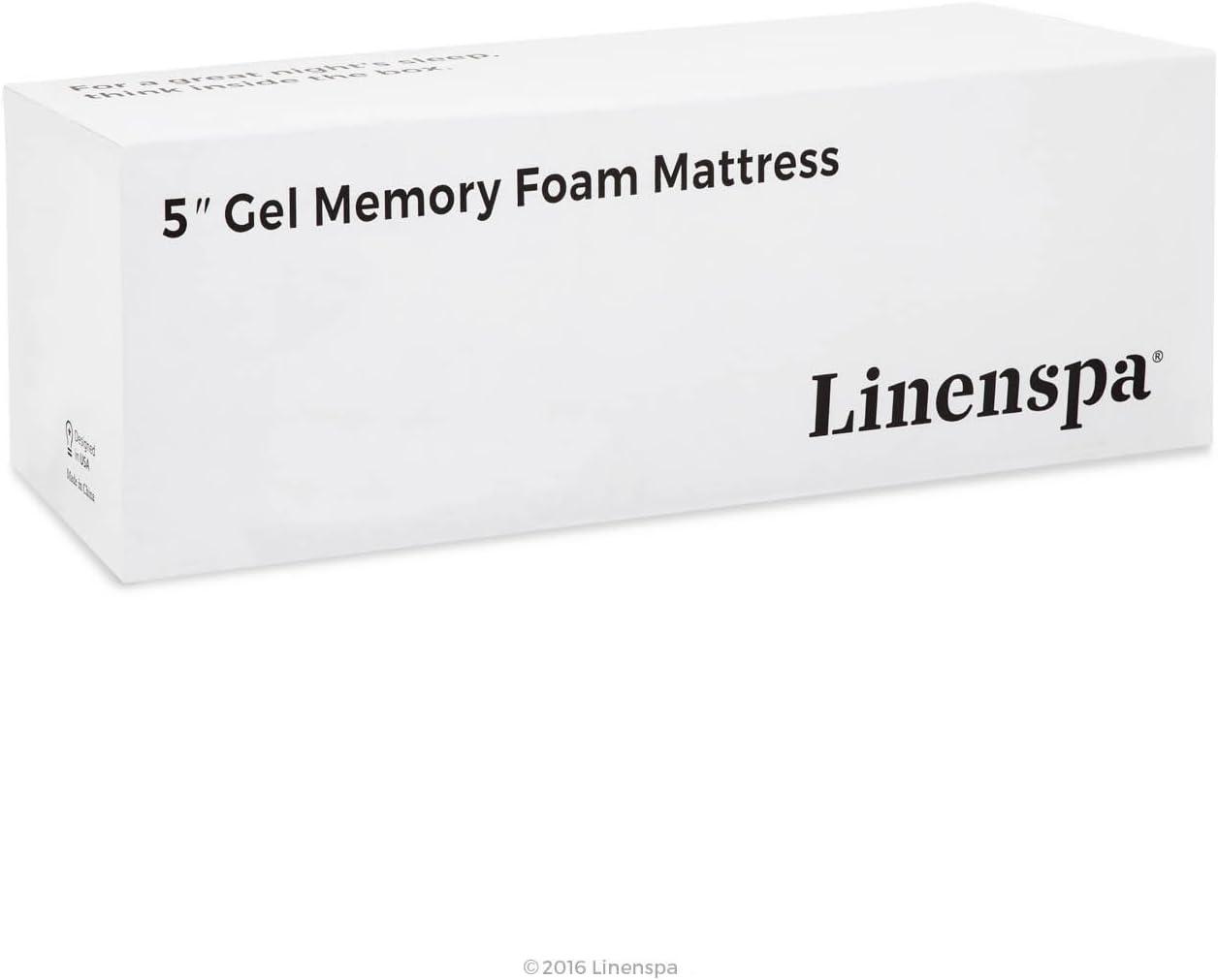 Linenspa 5 Inch Gel Memory Foam Mattress Twin - Firm - Low Profile Bed 5 Inch Twin Mattress