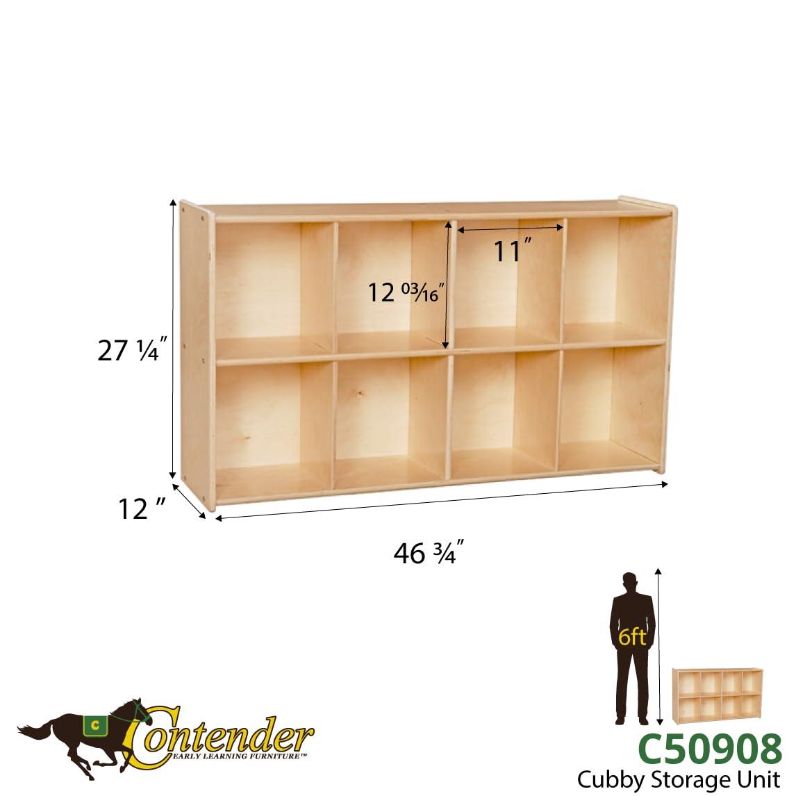 Birch Wood 8-Cubby Kids Storage Organizer